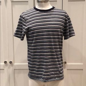 J.Crew blue and white striped crewneck tee